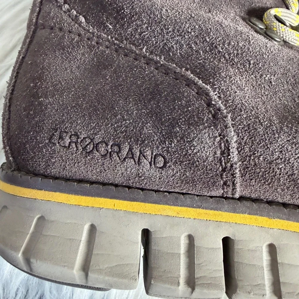 Cole Haan Zerogrand Hiker‎ Boots Brown Suede Yellow C31523 Mens 11.5